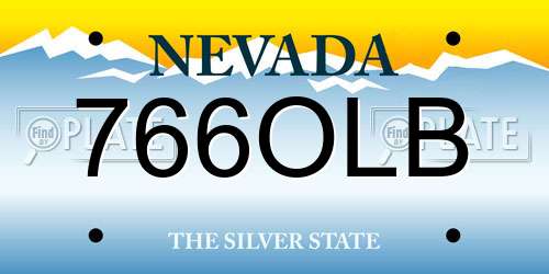 766OLB Nevada License Plate