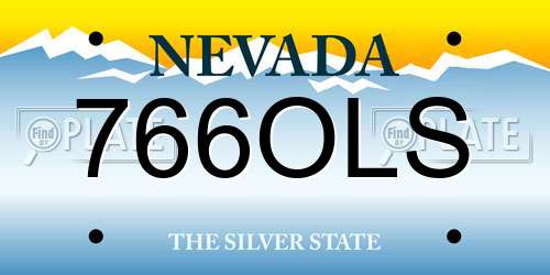 766OLS Nevada License Plate