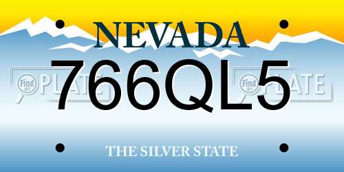 766QL5 Nevada License Plate