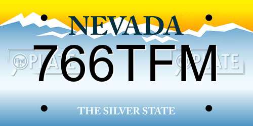 766TFM Nevada License Plate