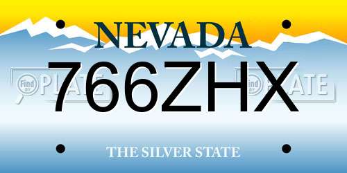 766ZHX Nevada License Plate