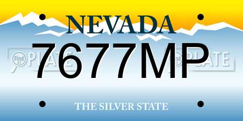7677MP Nevada License Plate