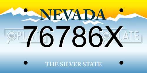 76786X Nevada License Plate