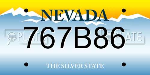 767B86 Nevada License Plate