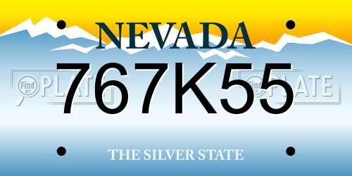 767K55 Nevada License Plate