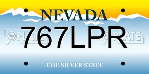 767LPR Nevada License Plate
