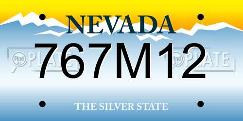 767M12 Nevada License Plate