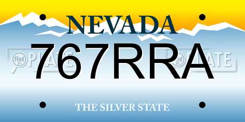 767RRA Nevada License Plate