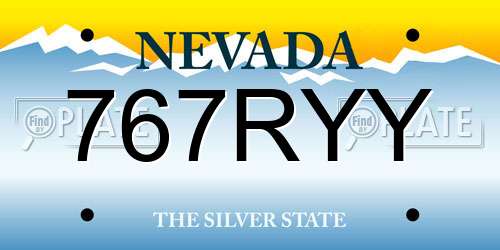 767RYY Nevada License Plate