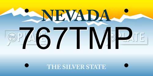 767TMP Nevada License Plate
