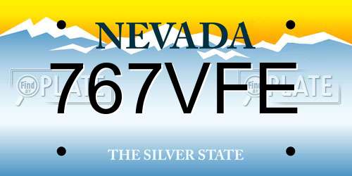 767VFE Nevada License Plate
