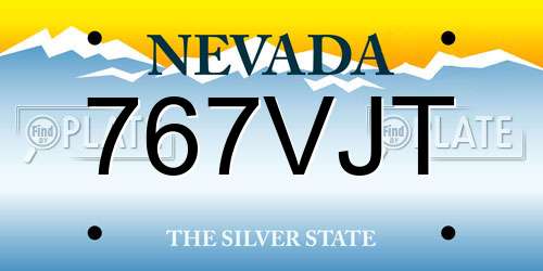 767VJT Nevada License Plate