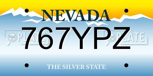 767YPZ Nevada License Plate