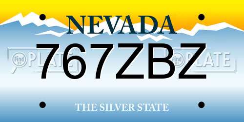 767ZBZ Nevada License Plate