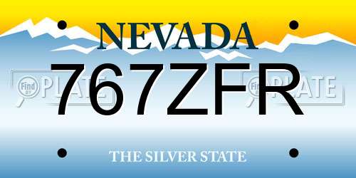 767ZFR Nevada License Plate