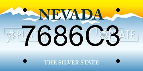 7686C3 Nevada License Plate