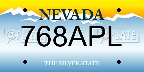 768APL Nevada License Plate