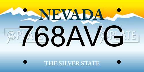 768AVG Nevada License Plate