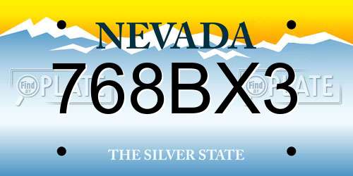 768BX3 Nevada License Plate