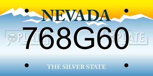 768G60 Nevada License Plate