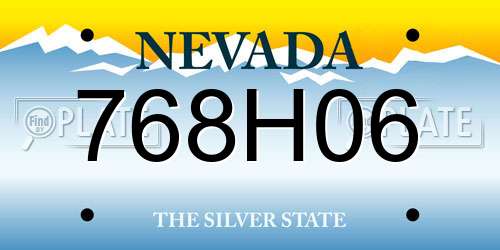 768H06 Nevada License Plate