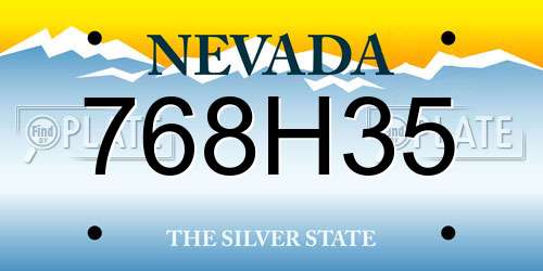 768H35 Nevada License Plate
