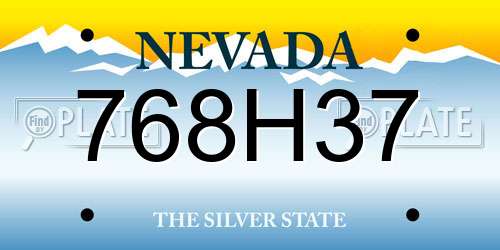 768H37 Nevada License Plate