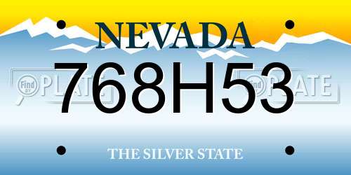 768H53 Nevada License Plate