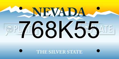 768K55 Nevada License Plate