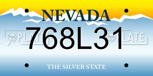 768L31 Nevada License Plate