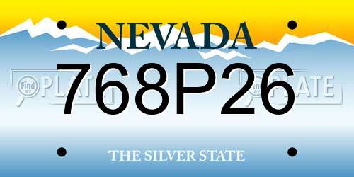 768P26 Nevada License Plate