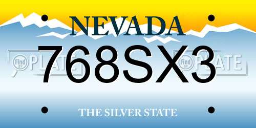 768SX3 Nevada License Plate