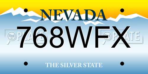 768WFX Nevada License Plate