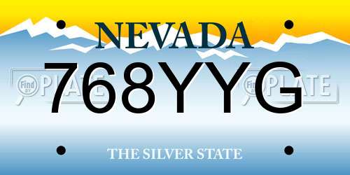 768YYG Nevada License Plate