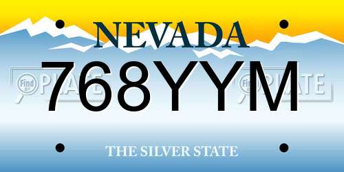 768YYM Nevada License Plate