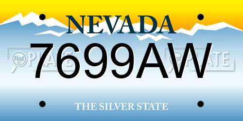 7699AW Nevada License Plate