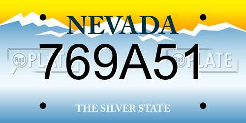 769A51 Nevada License Plate