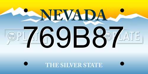 769B87 Nevada License Plate