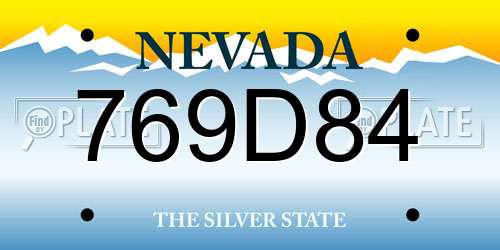 769D84 Nevada License Plate