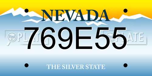 769E55 Nevada License Plate