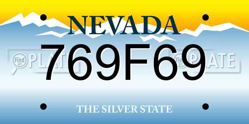 769F69 Nevada License Plate