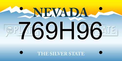 769H96 Nevada License Plate