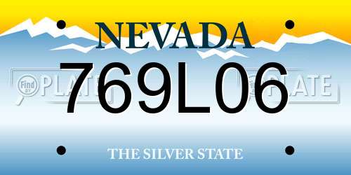 769L06 Nevada License Plate