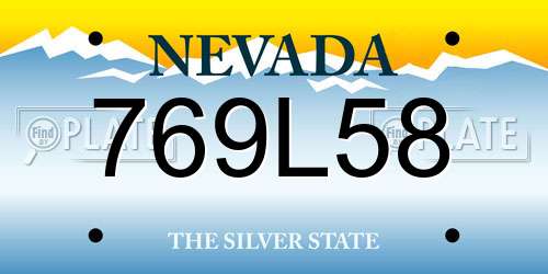 769L58 Nevada License Plate