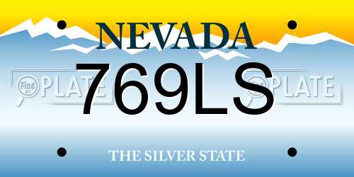769LS Nevada License Plate