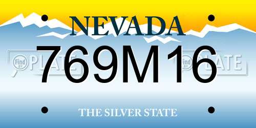 769M16 Nevada License Plate