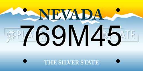 769M45 Nevada License Plate