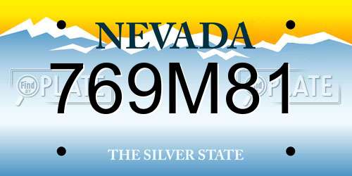 769M81 Nevada License Plate