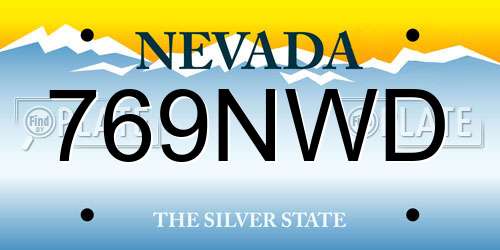 769NWD Nevada License Plate