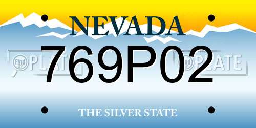 769P02 Nevada License Plate